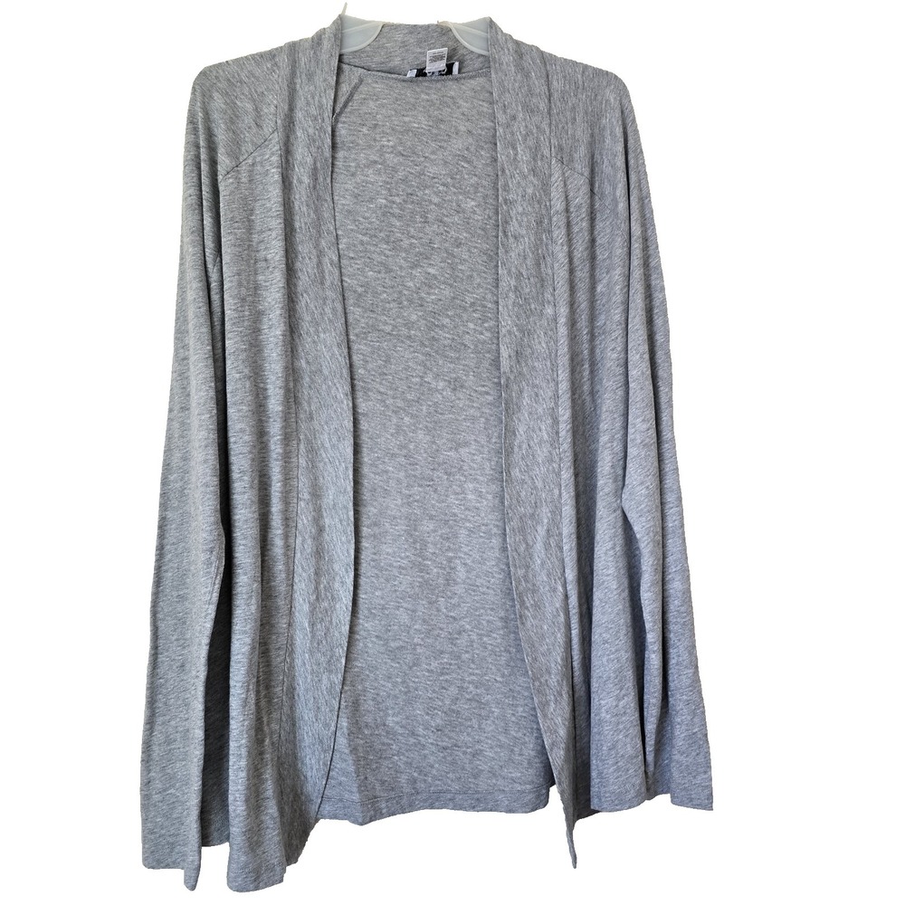 Ann Taylor LOFT Women Sz Small Cardigan Gray Open Front 100% Cotton Minimalist